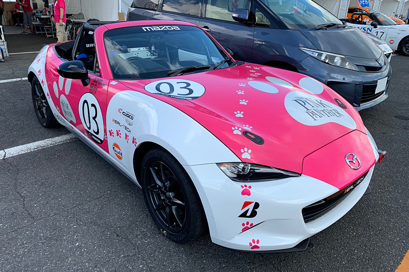 朝ののんびりした時間のピンクパンサー号