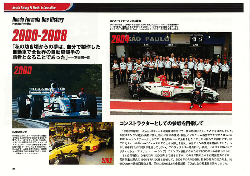 ホンダF1活動に関する資料