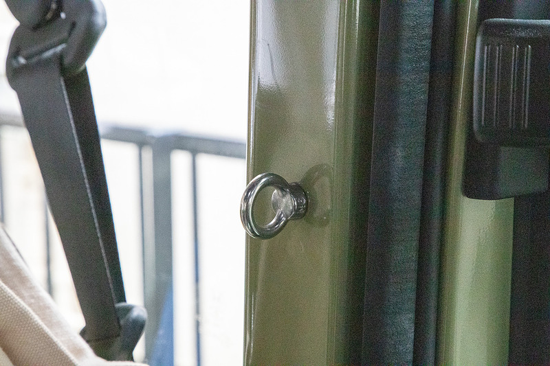 アイボルトはそのままねじ込むだけ。リングの向きはワッシャーを入れるなどして希望の位置に合わせる