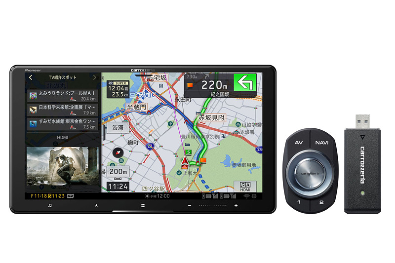 9V型HD/TV/DVD/CD/Bluetooth/USB/SD/チューナー・AV一体型メモリーナビゲーション ネットワークスティックセット「AVIC-CQ910-DC」