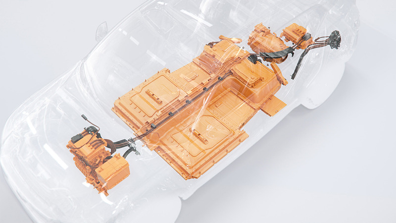 ボルボのCMA（コンパクト・モジュラー・アーキテクチャ）にバッテリーパックをフロアに一体化して組み込んだ