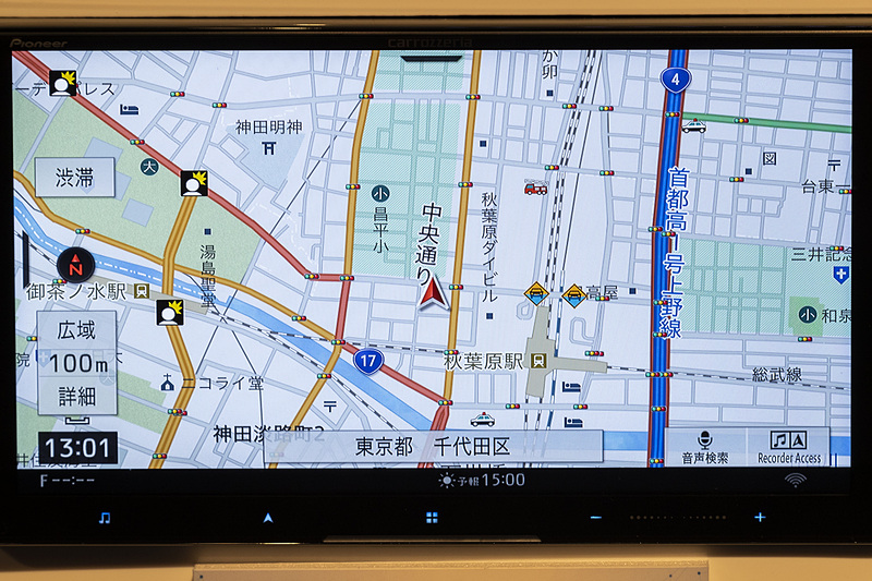 HD対応となった地図はとても美しく鮮明