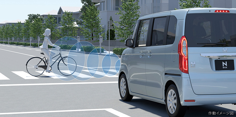 「Honda SENSING（ホンダ センシング）」の衝突軽減ブレーキ（CMBS）では横断自転車に対応したほか、街灯のない夜間の歩行者検知も進化した