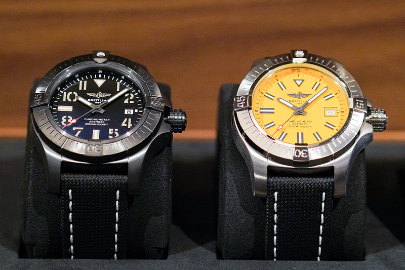 アベンジャー オートマチック 45 シーウルフ。3000m防水。左の黒文字盤はシーウルフ ナイトミッション