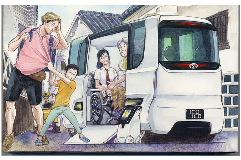 ブースでは田中むねよし氏が描いたオリジナルの絵はがきセットを配布