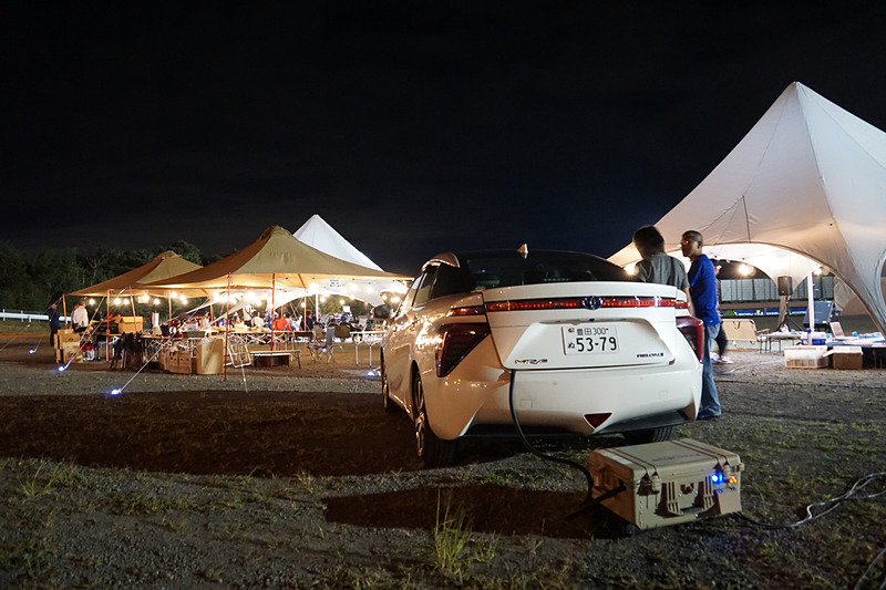 キャンプエリアで使用する電気をMIRAIから供給する