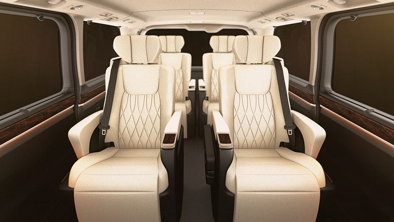 新型車グランエースの室内スペースは3290×1735×1290mm（室内長×室内幅×室内高）