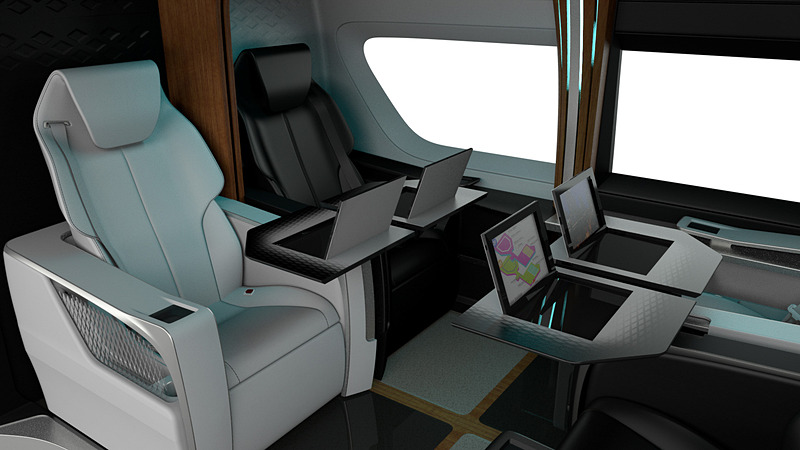 リゾートツアラー コンセプトのボディサイズは5300×1950×2174mm（全長×全幅×全高）。室内空間は3290×1735×1465mm（室内長×室内幅×室内高）で乗車定員は5人