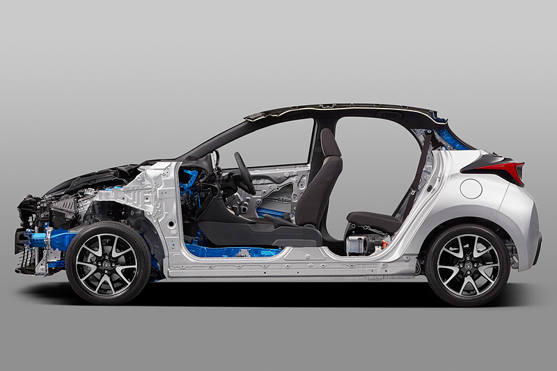 新構造を採用した結合部分の強化、スポット溶接の舵点数増加などでボディ骨格を強化