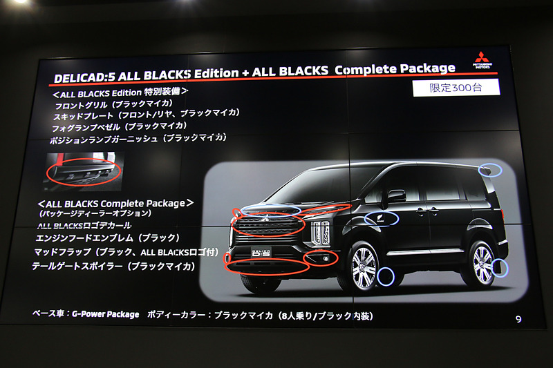 デリカD：5 ALL BLACKS Editionの変更ポイント
