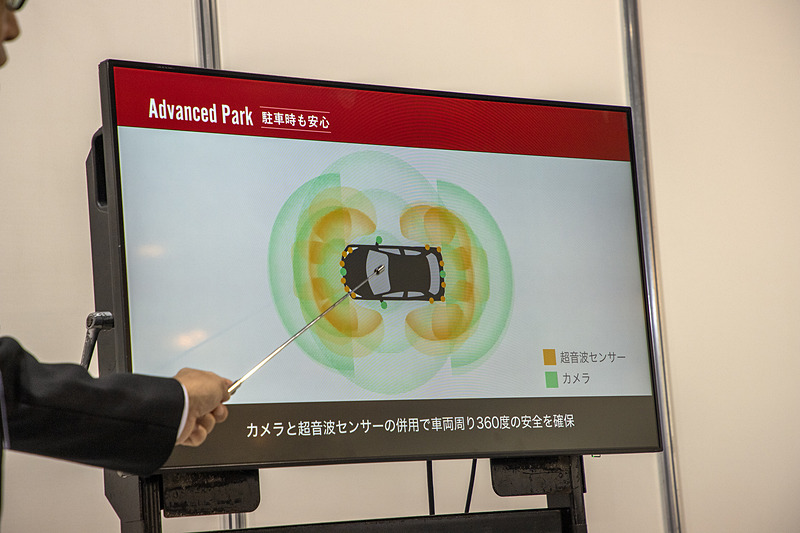 12個の超音波センサーと4台のカメラで周辺を監視