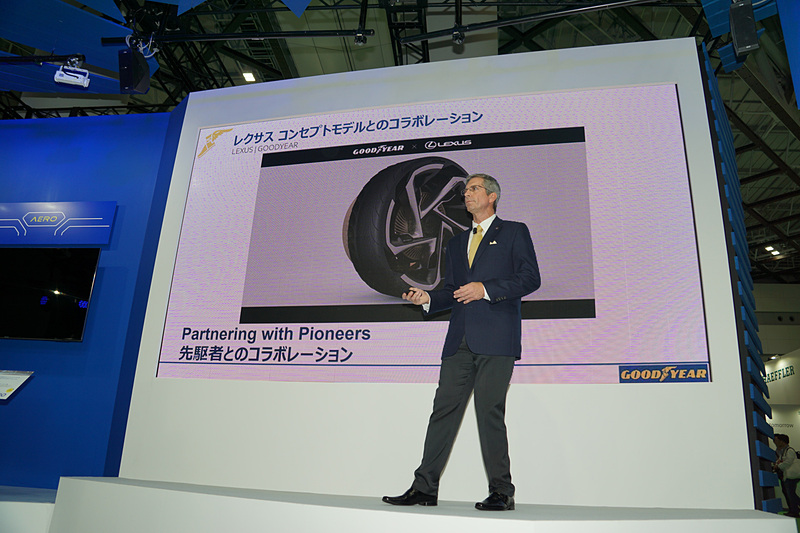 トレッドの形状によってLF-30 Electrifiedに装着されたインホイールモーターの冷却性能を向上を目指した、グッドイヤーコンセプトタイヤ