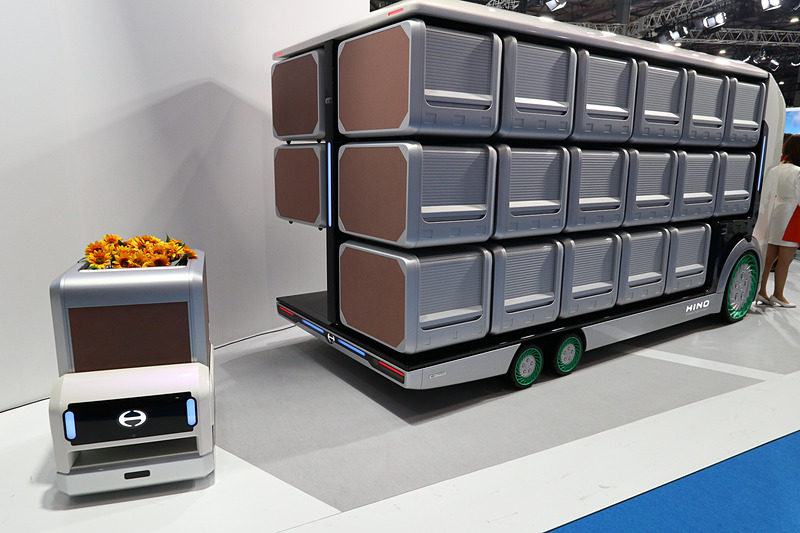 ひとつひとつのボックスは別のモビリティーに積み替えて配送できる