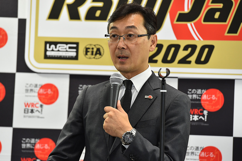 セントラルラリー愛知・岐阜2019の開催概要を説明する、ラリージャパン運営事務局長の高橋浩司氏