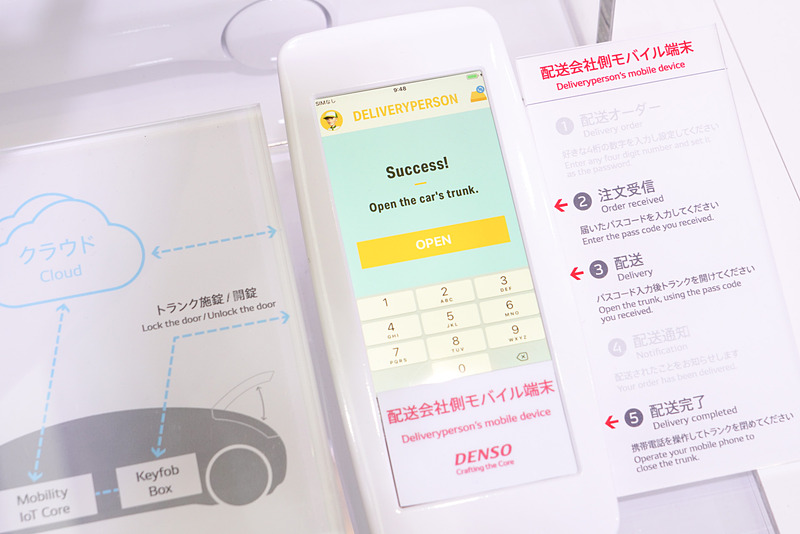設定したパスコードで配送会社はトランクの解錠ができる