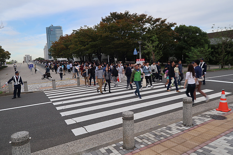 OPEN ROADの途中には車道を横断する場所が数か所あり、クルマの通行で横断が制限されるシーンもある