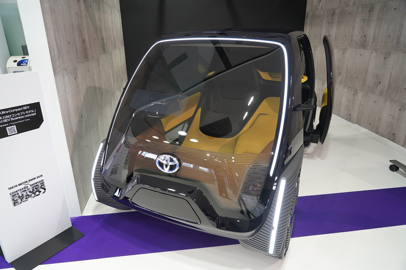 超小型EVのビジネス向けコンセプトモデル。レベル5の自動運転を意識した構造になっている