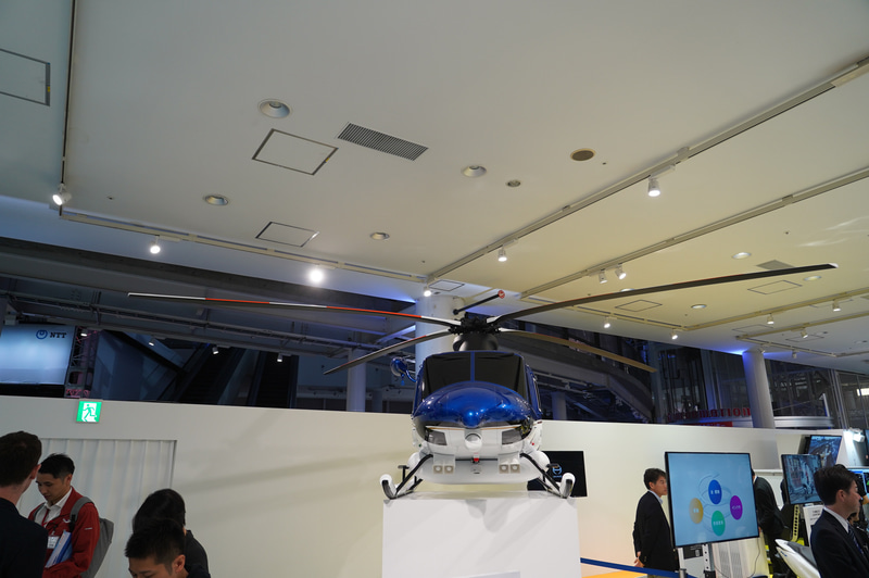 スバルはベル・ヘリコプター・テキストロンと共同開発した「ベル 412EPX」の模型を展示。すでに日本の警察庁からの受注が発表されている