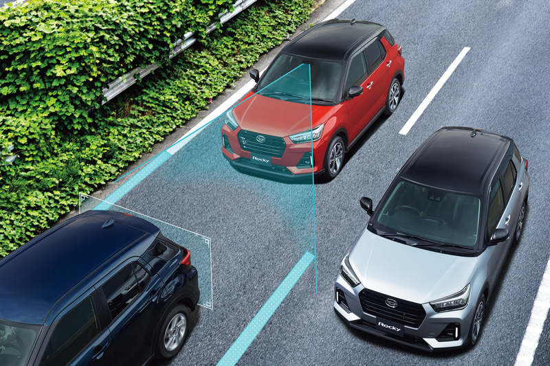 スマートアシストの各種センサーの作動イメージ