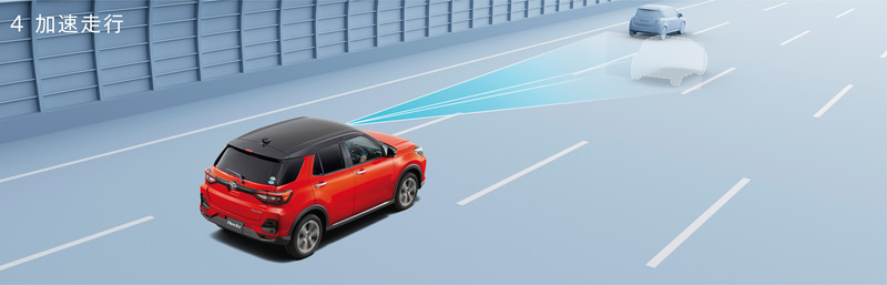 全車速追従機能付ACC（加速走行）のイメージ