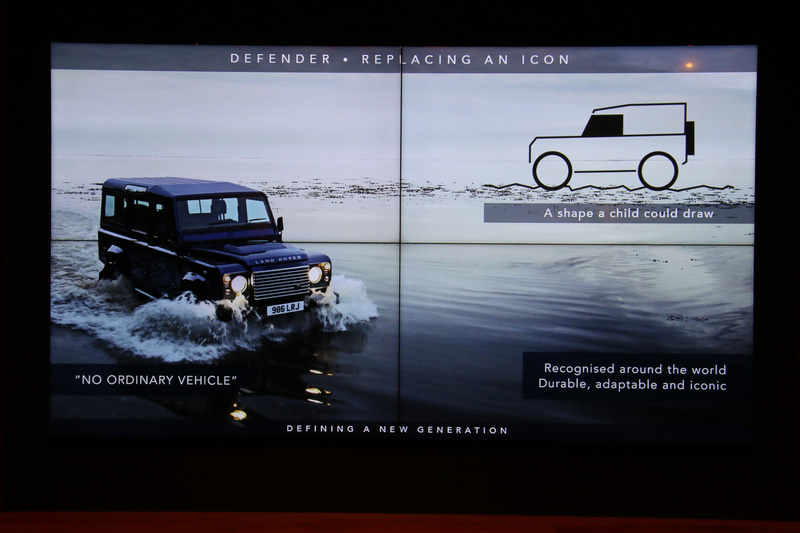 新型ディフェンダーでは、“子供でも書けそうなシンプルなデザイン”をオマージュとして利用しつつ、次世代を見据えたクルマとなっている