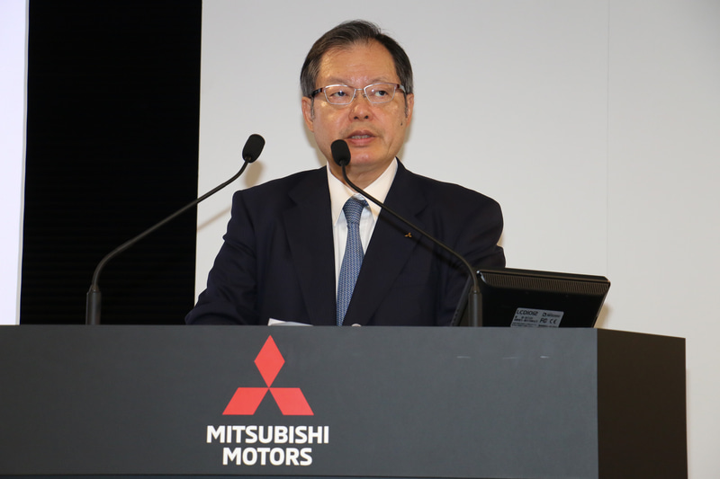 2019年度上期の決算内容などを解説する三菱自動車工業株式会社 代表執行役副社長 CFO（財務・経理担当）池谷光司氏