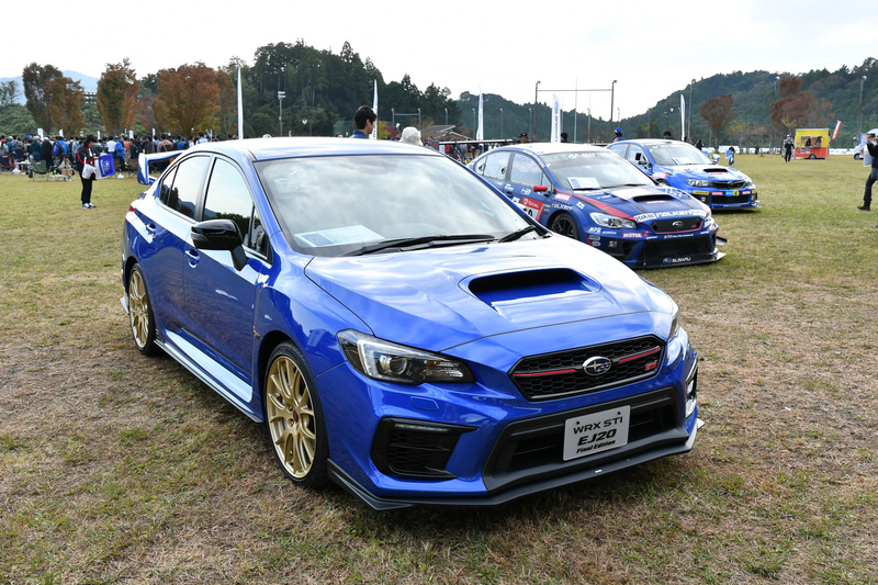 会場にはWRX STI EJ20 Final Edition、ニュルブルクリンク 24時間クラス優勝車（2019）、WRC チャンピオン獲得車（1998、以下WRC 98）などが飾られた。WRX STI EJ20 Final Edition、ニュルブルクリンク 24時間クラス優勝車は東京モーターショーからの移動になる