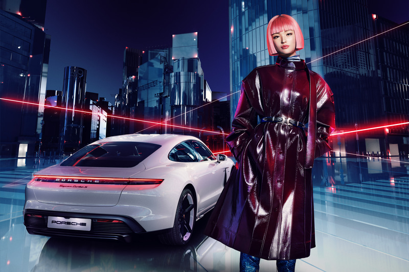 バーチャルモデル「imma」を起用した新型EV（電気自動車）「タイカン」のプロモーション第1弾ビジュアル