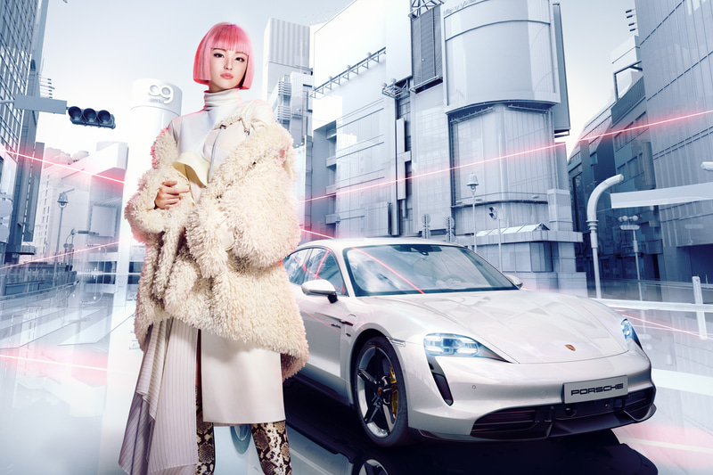 バーチャルモデル「imma」を起用した新型EV「タイカン」のプロモーション第1弾ビジュアル