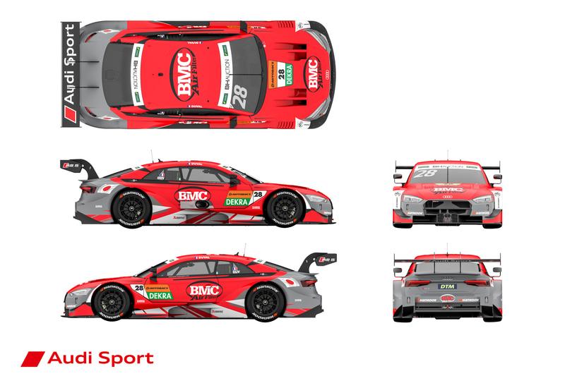 ロイック・デュバル選手の参戦マシンはレッドの「BMC Airfilter Audi RS 5 DTM」