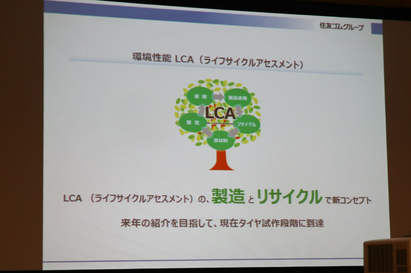 LCAの「製造」と「リサイクル」の面で新素材を使うコンセプトタイヤを2020年に発表予定