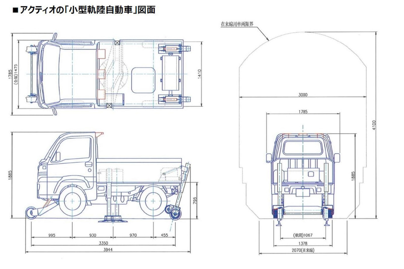 小型軌陸自動車の図面