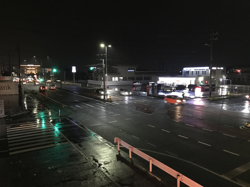 21時過ぎには雨が降り出した