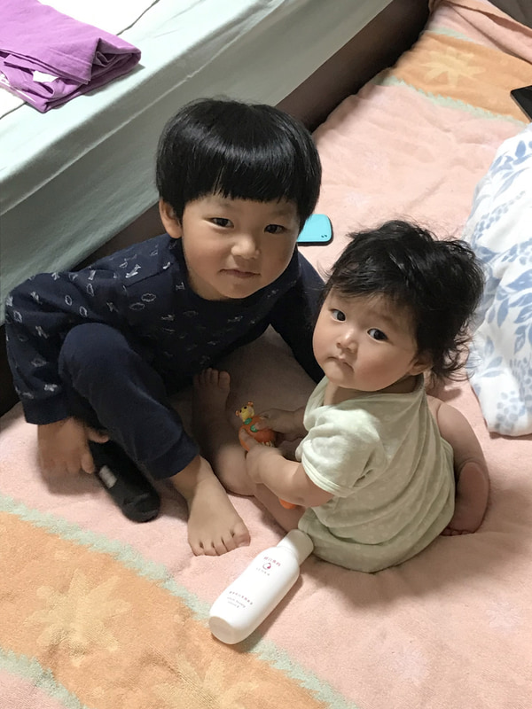 4歳と0歳の孫に会えたのはラッキー