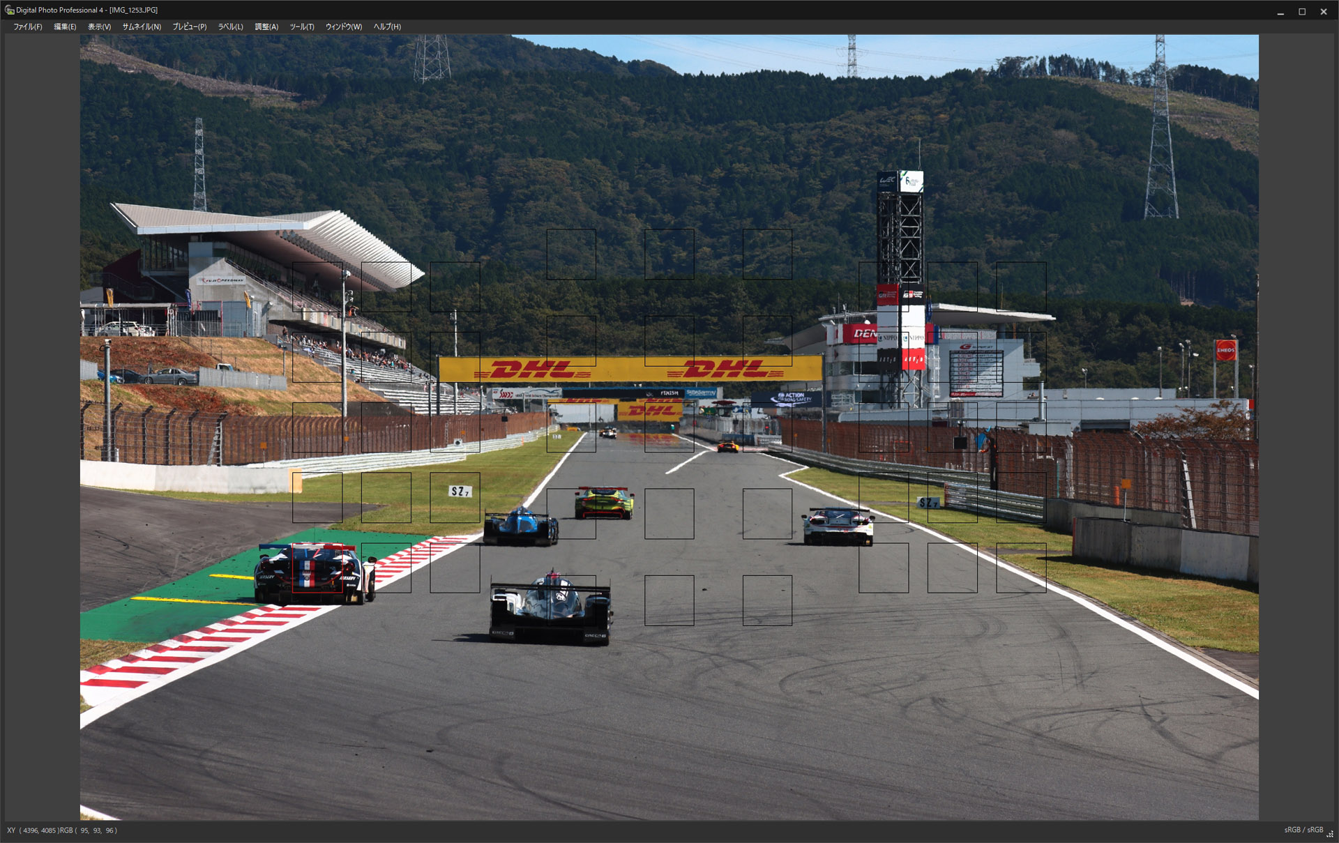 Digital Photo Professionalの画面をキャプチャ。左右端の測距点を使用した写真はまれだった