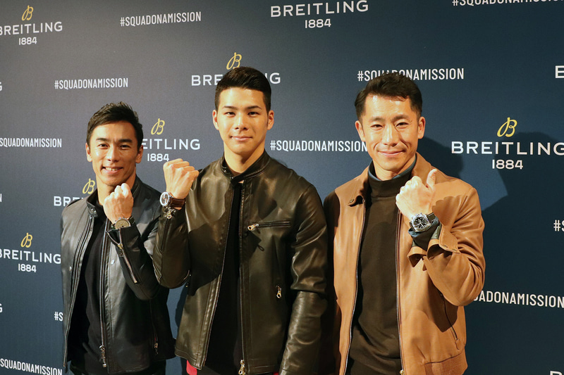 トークショーではそれぞれがお気に入りのブライトリングの時計を身につけていた