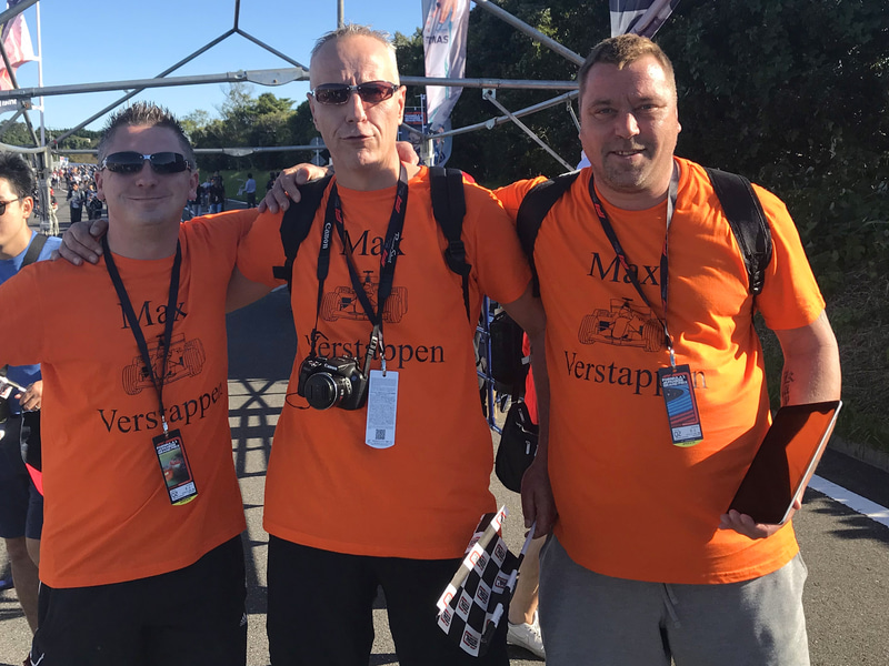 ゲート近くにいたフェルスタッペンファン