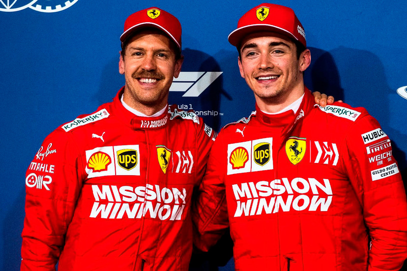 セバスチャン・ベッテル（左）とシャルル・ルクレール（右）