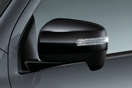 LEDターンランプ付電動格納式リモコンドアミラーをブラックマイカに変更