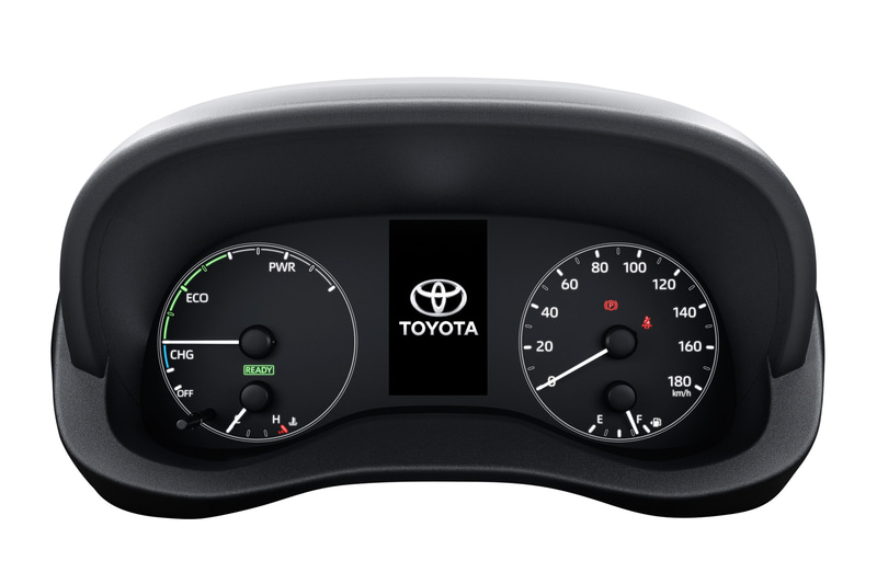 メーターはX系のグレードで2眼式アナログメーター（中央）、それ以外のグレードでデジタルメーターを採用