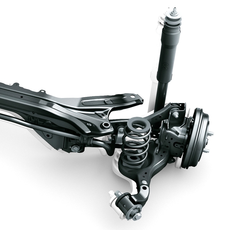 4WDのリアサスペンションはダブルウィッシュボーン式