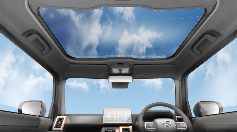 TAFT コンセプトは開放感あるガラスルーフを採用。ボディサイズは3395mm×1475mm×1630mm