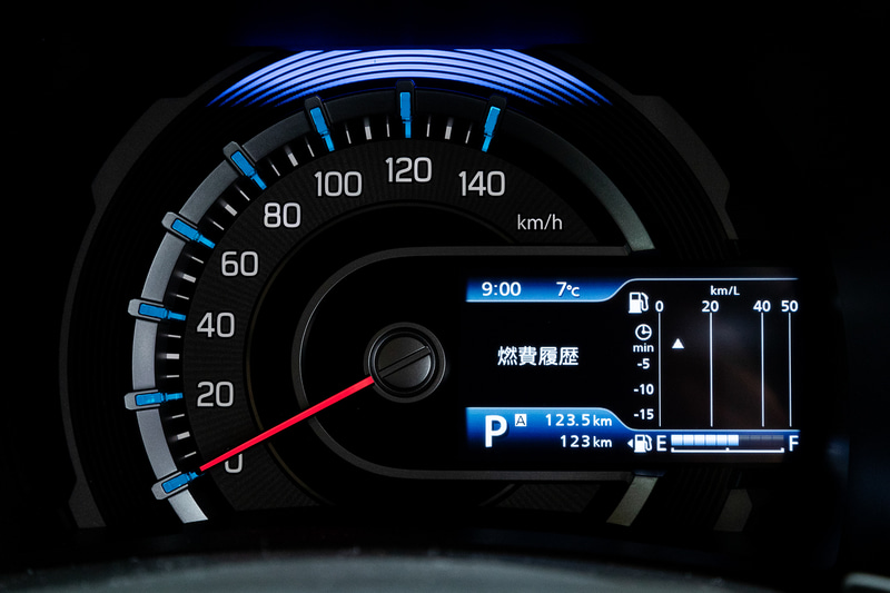 液晶部分にはタコメーターをはじめとしてさまざまな情報の表示が可能