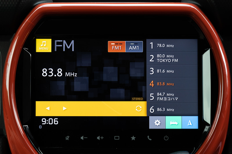 FMチューナーの表示