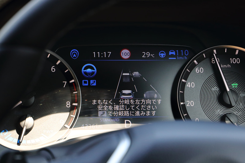 分岐支援を行なっている際のメーター表示