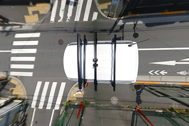 東京モーターショー2019で好評だった、 ルーフキャリア用アタッチメント撮影による鳥瞰図ビュー