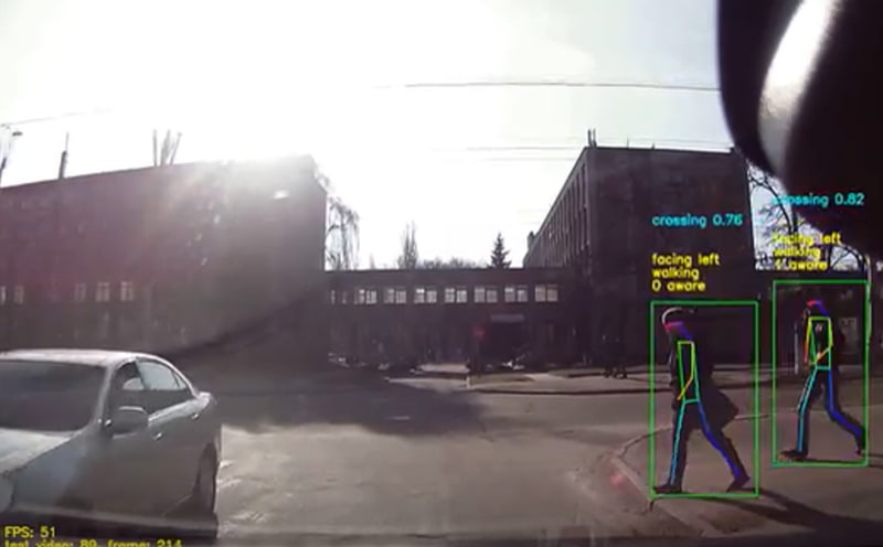 「Valeo Move Predict.ai」では、AIを使って歩行者などの未来位置を予測