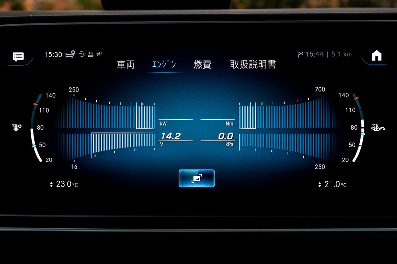 新型GLEでは、ホイールベースを先代比で80mm延長したことで居住性と積載性を向上。さらにAピラーを起こすことで乗降性も高めた。2列目シートにはこのセグメントのSUVとしては世界初となる6ウェイフルパワーシートを全モデル標準装備し、レッグルームは先代比69mm増となる1045mmに拡大