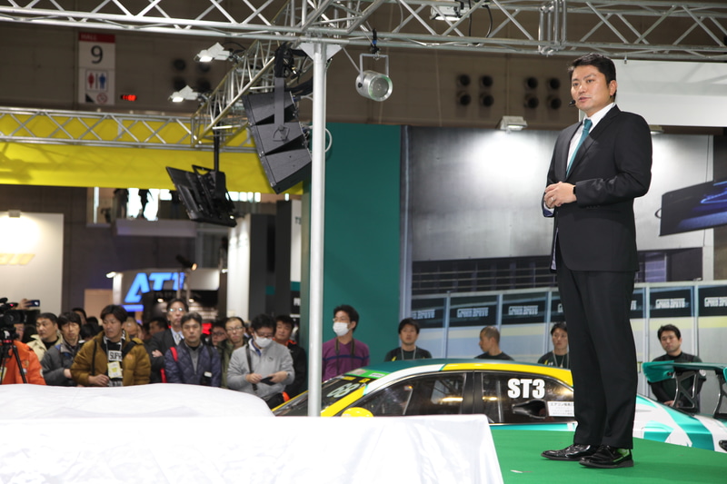 GRスープラ GTのアンベールに先立ち、ステージに登壇してスピーチを行なった埼玉トヨペット副社長の平沼貴之氏