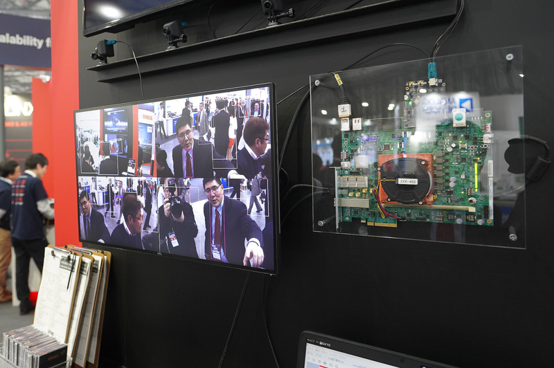 Versal ACAPを利用したデモ。4つのカメラを同時に画像認識できている